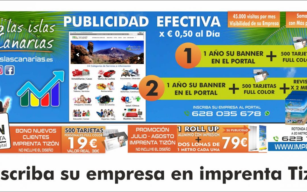 publicidad web en tenerife sur banner portal amo las islas canarias imprenta tizon google