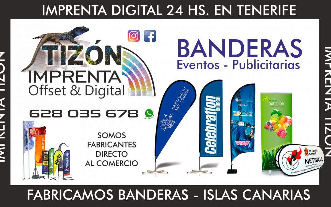 fabrica de BANDERAS EN TENERIFE SUR Adeje Arona publicitarias